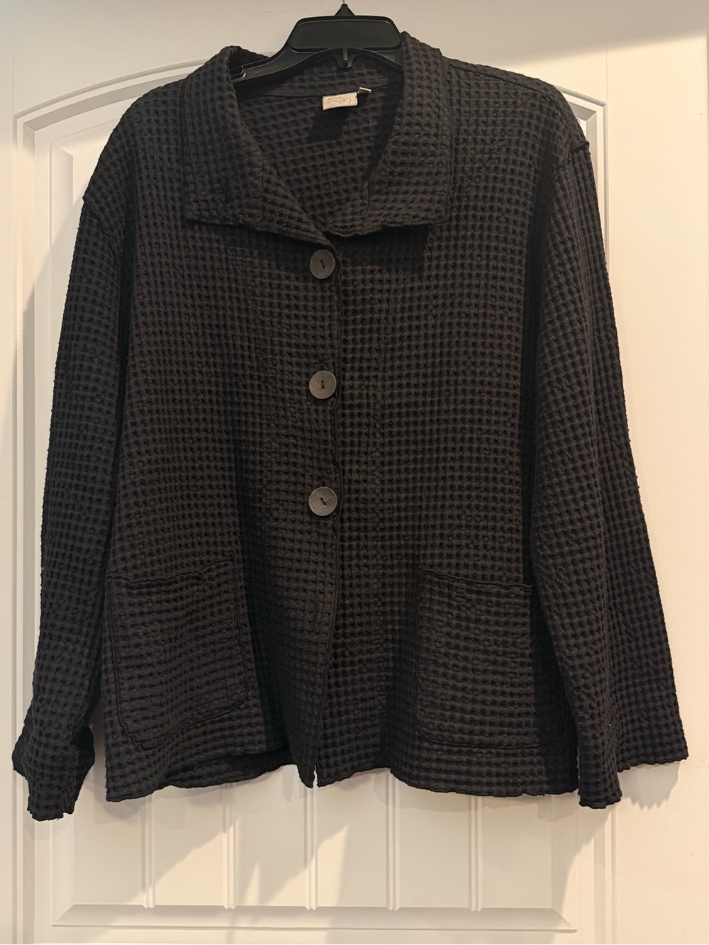 Focus Casual Life Waffle Knit Cotton Button Front Shirt